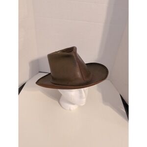 Skully by Hemschel St Louis‎ Leather Hat Brown Mens Western Medium